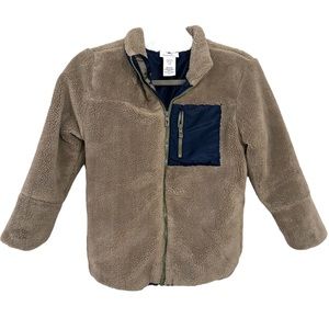 Tommy Bahama Sherpa Fleece Jacket Full Zip Lined Beige Coat with Pockets Size 8